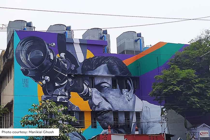 Giant mural pays tribute to 100 years of Satyajit Ray